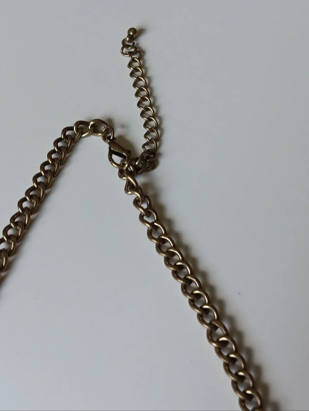 Geometric Openwork Crescent Necklace - Brass Tone